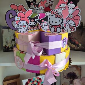 Картонена торта Хелоу Кити и приятели