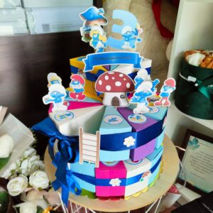 Картонена торта Смърфовете