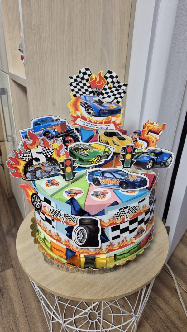 Картонена торта  Hot Wheels за детска градина - снимка 4