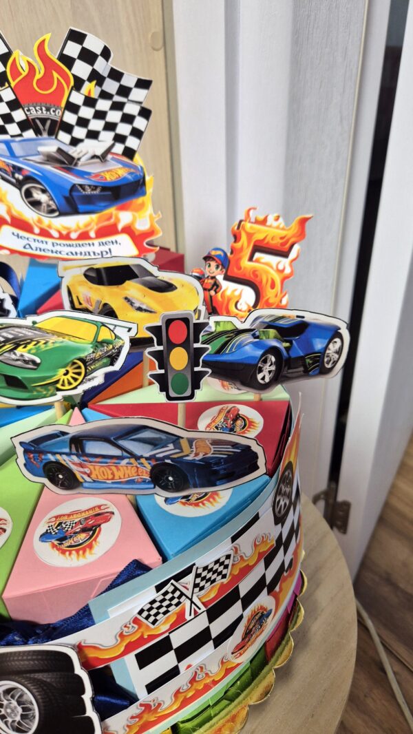 Картонена торта  Hot Wheels за детска градина - снимка 9